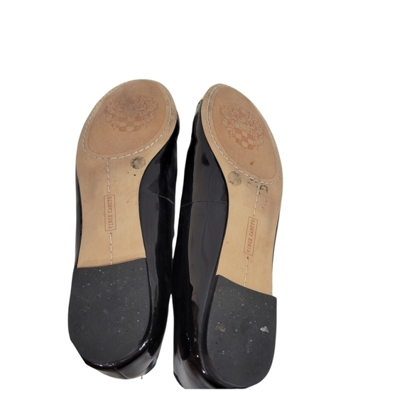 Vince Camuto "Oneda" Black Leather Gold Foiled Ballet Flats 7.5B - Picture 8 of 8